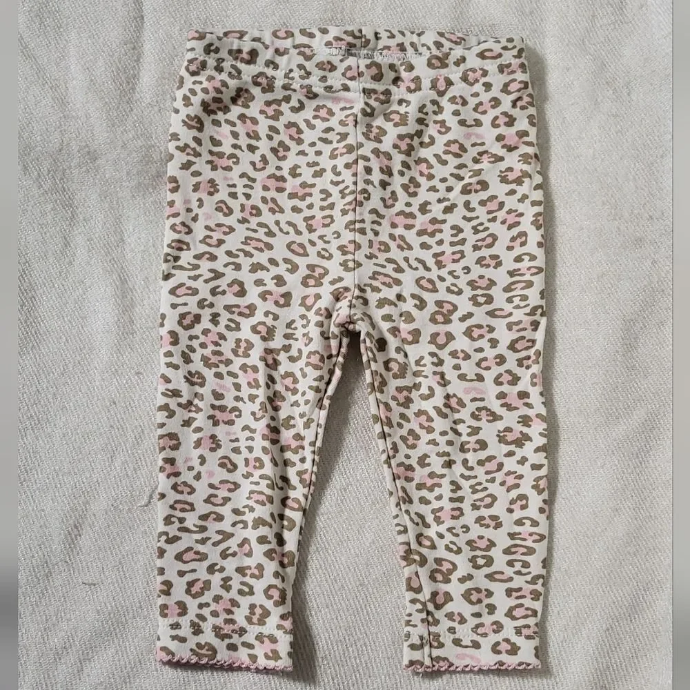 Carter's Baby Girl 2pc Animal Print & Cupcake Polka Dot Pants Bundle Size 6M
